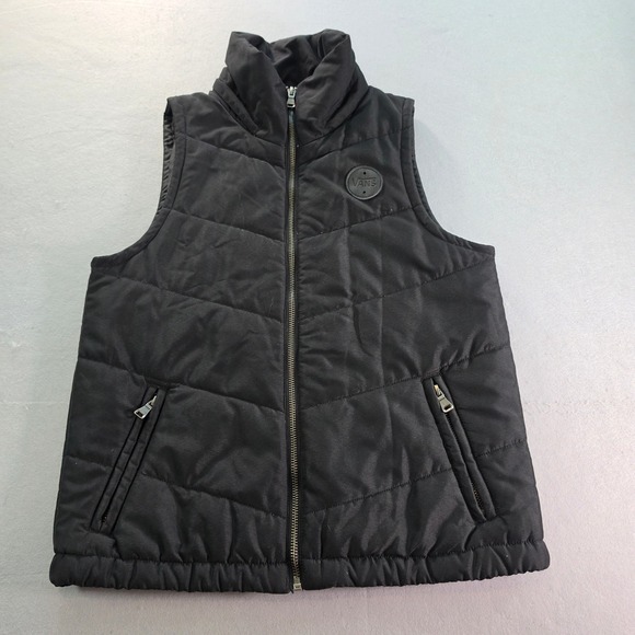 Vans Jackets & Blazers - Vans Womens Puffer Vest Black Chevron Quilted Full Zip Sleeveless Jacket Small